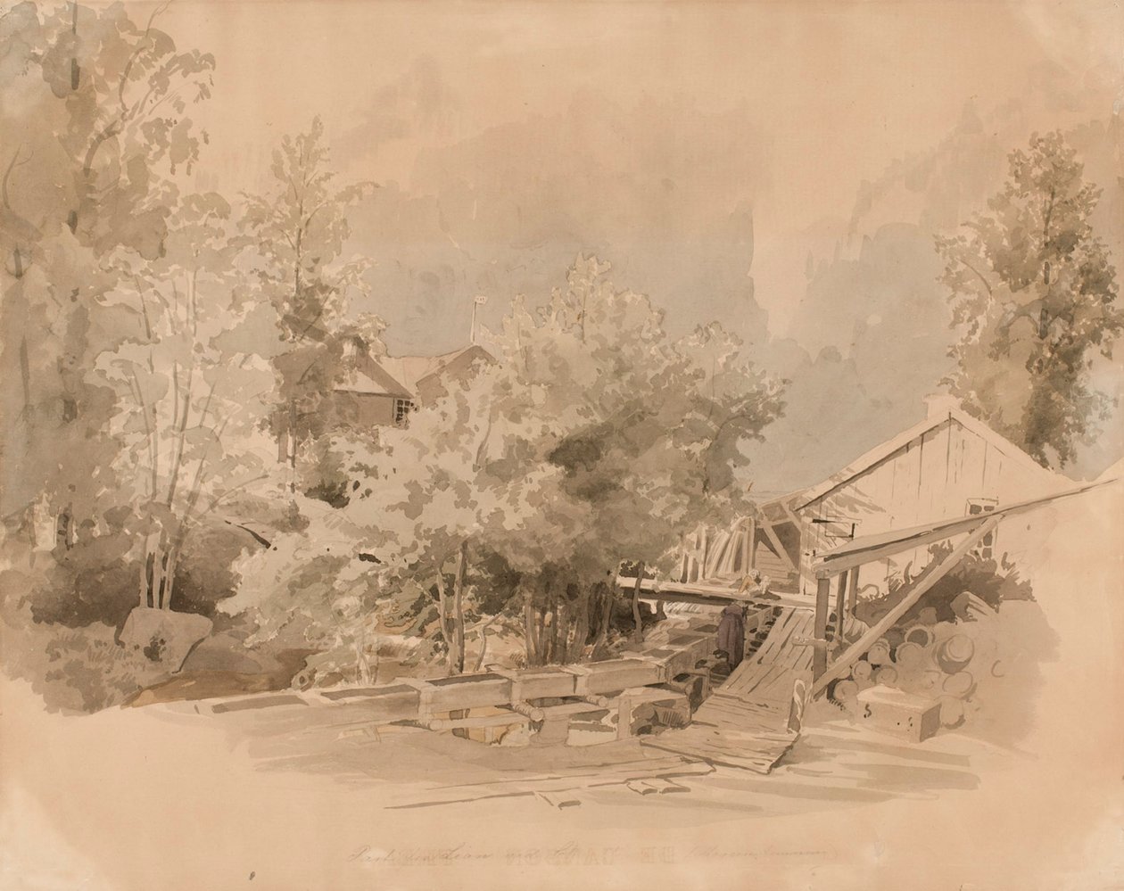 Norwegian Mill Landscape by Werner Holmberg