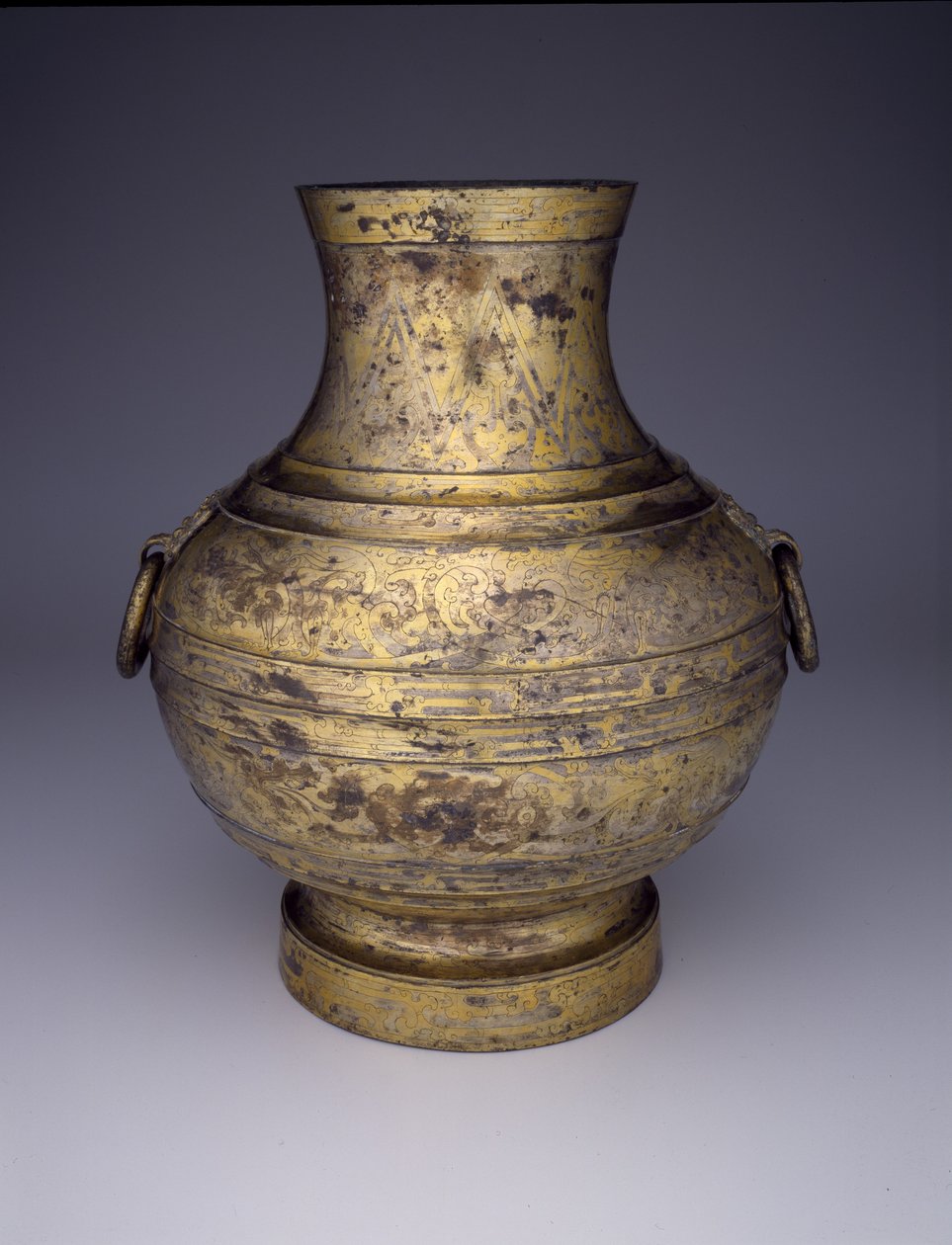 Storage Vessel with Intertwined Dragons and Stylized Clouds by Western Han Dynasty Chinese School