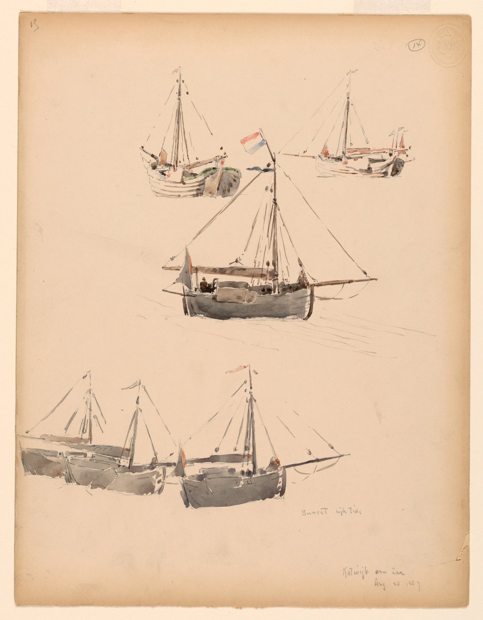 Dutch Barges, August 20, 1887 by Whitney Warren Jr.