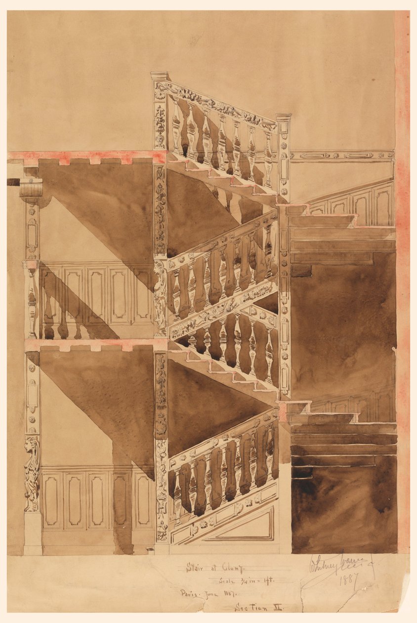 Stair at the Cluny, Paris, 1887 by Whitney Warren Jr.