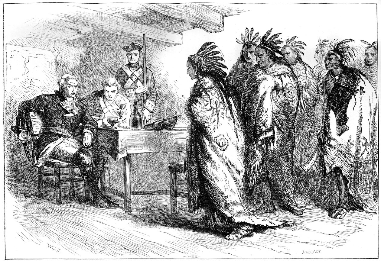 Visit of Pontiac and the Indians to Major Gladwin, 1763 by Whymper