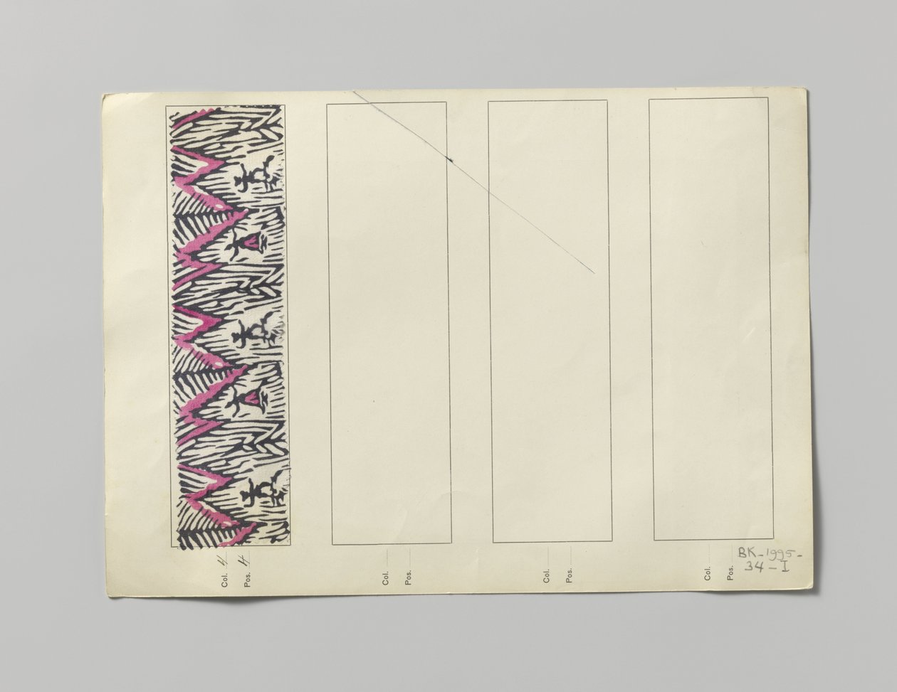 Sample with printed silk, design Tanzpaar by Wiener Werkstätte
