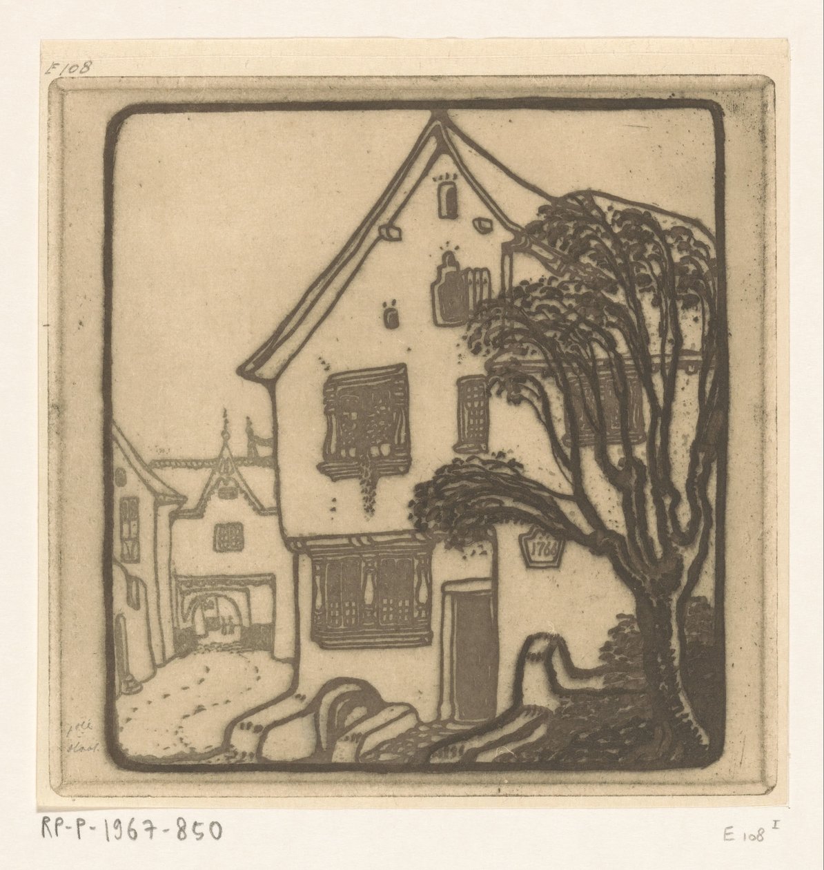 Street in a Town on the Moselle by Wijnand Otto Jan Nieuwenkamp