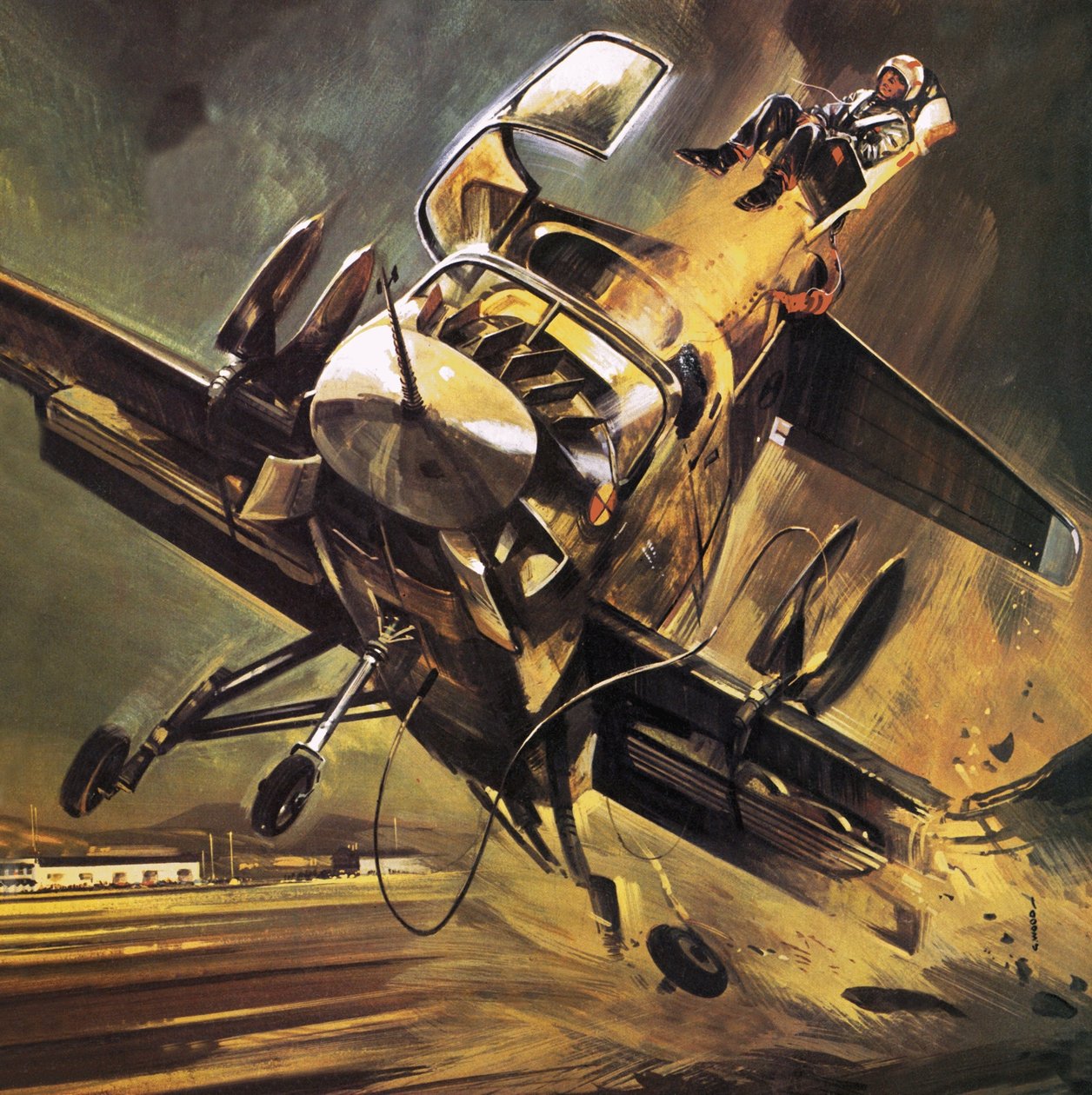 Pilot Being Ejected from the Ryan XV-5 Jump Jet by Wilf (20th century) Hardy