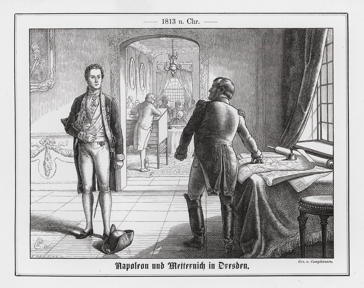 Napoleon and Metternich in Dresden by Wilhelm Camphausen
