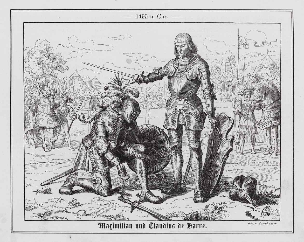 The Holy Roman Emperor Maximilian I and Claudius de Barre by Wilhelm Camphausen