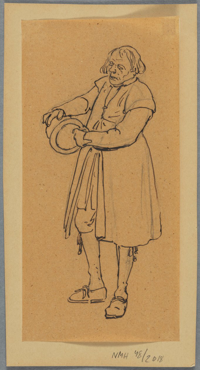 A Man with a Hat in his Hands, Study for Churchgoers Arriving at Leksand by Wilhelm Marstrand