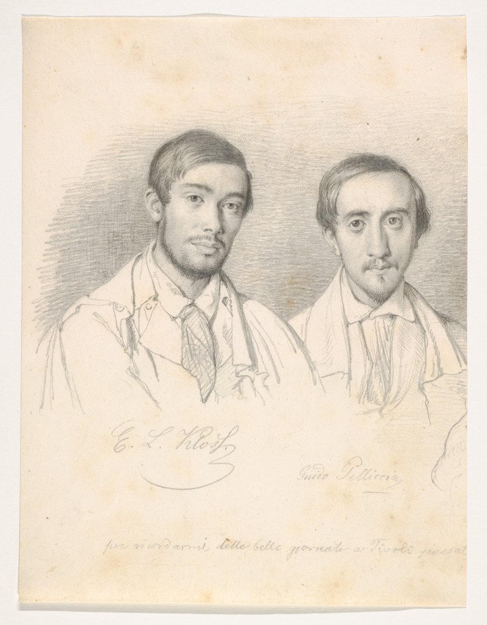 Double Portrait of the Artists E.F. Kloss and G. Pellicia by Wilhelm Marstrand