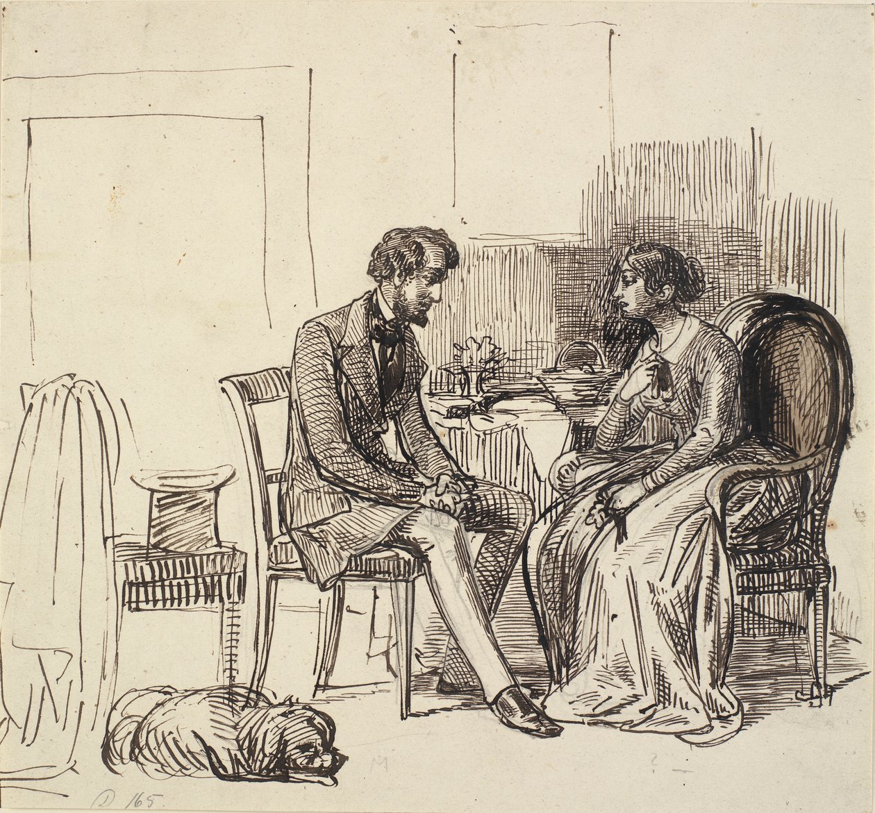 A Gentleman Visiting a Young Lady by Wilhelm Marstrand