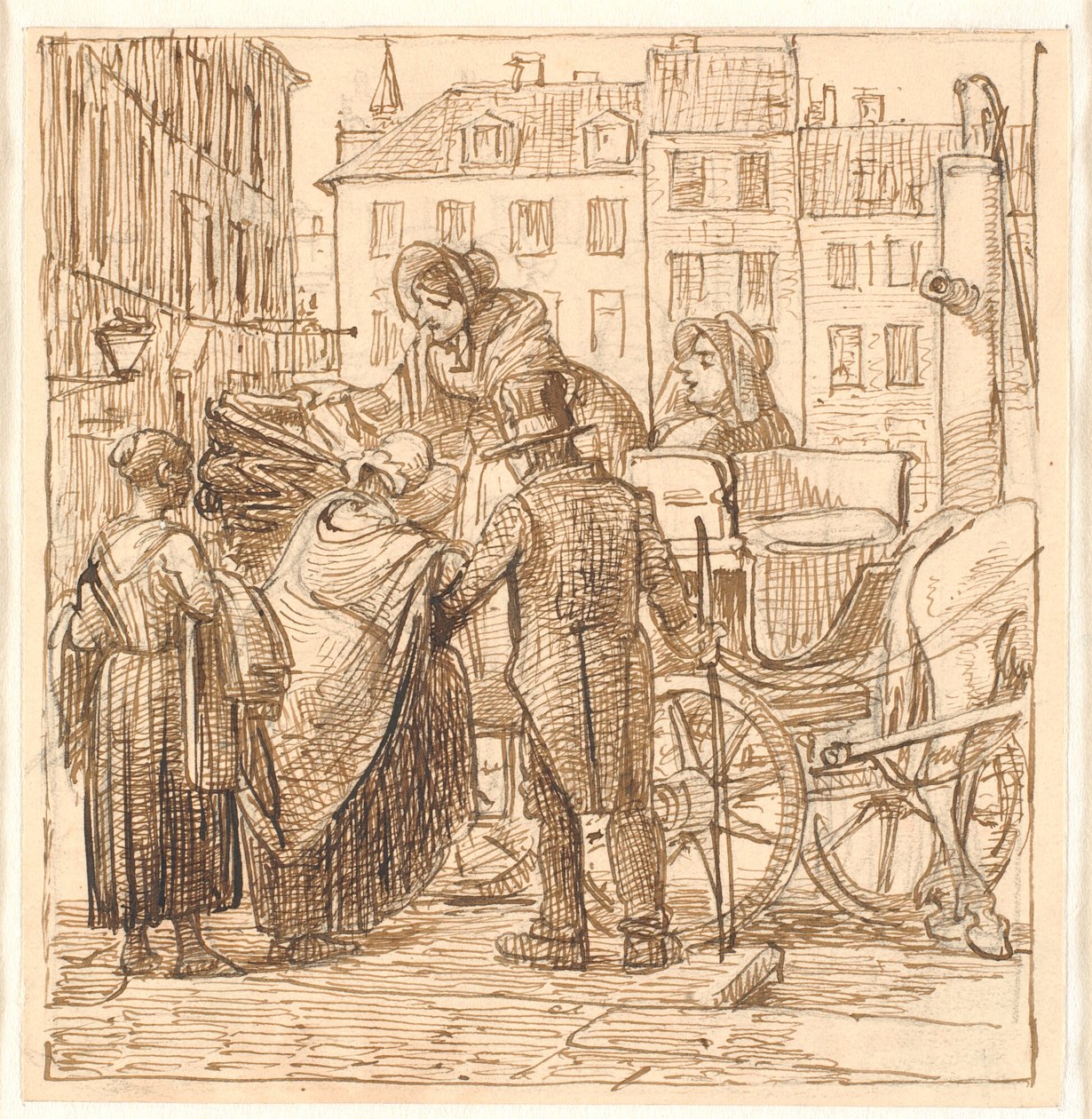 The Ladies Boarding the Carriage at Hanser Square by Wilhelm Marstrand