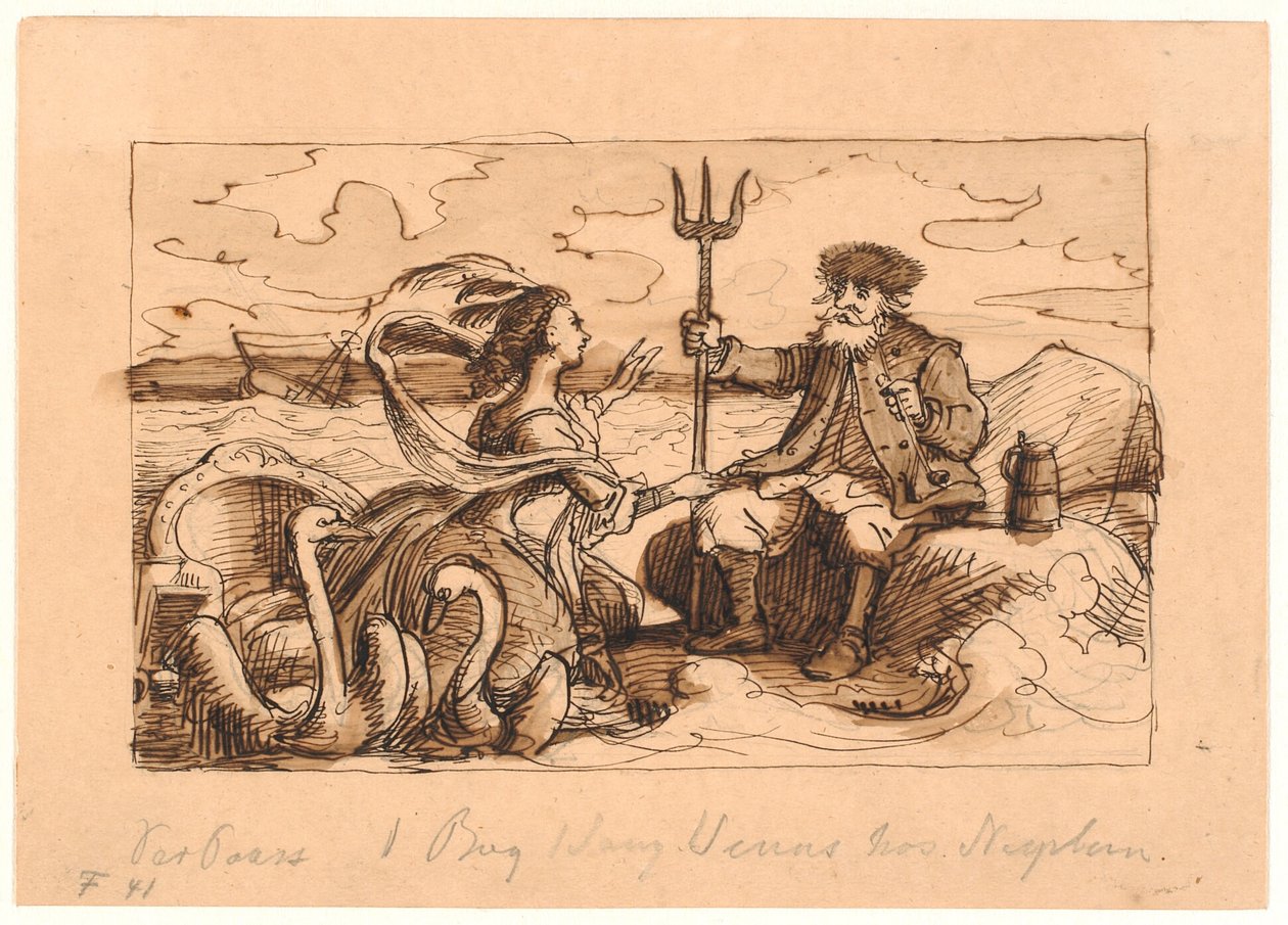 Per Paars Book 1 Song 1. Venus with Neptune by Wilhelm Marstrand