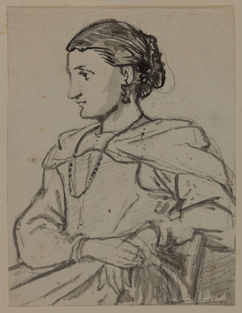 Seated Female Figure by Wilhelm Marstrand