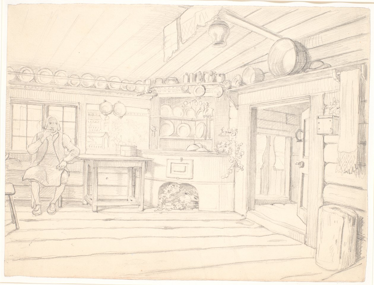 Swedish Peasant Cottage by Wilhelm Marstrand