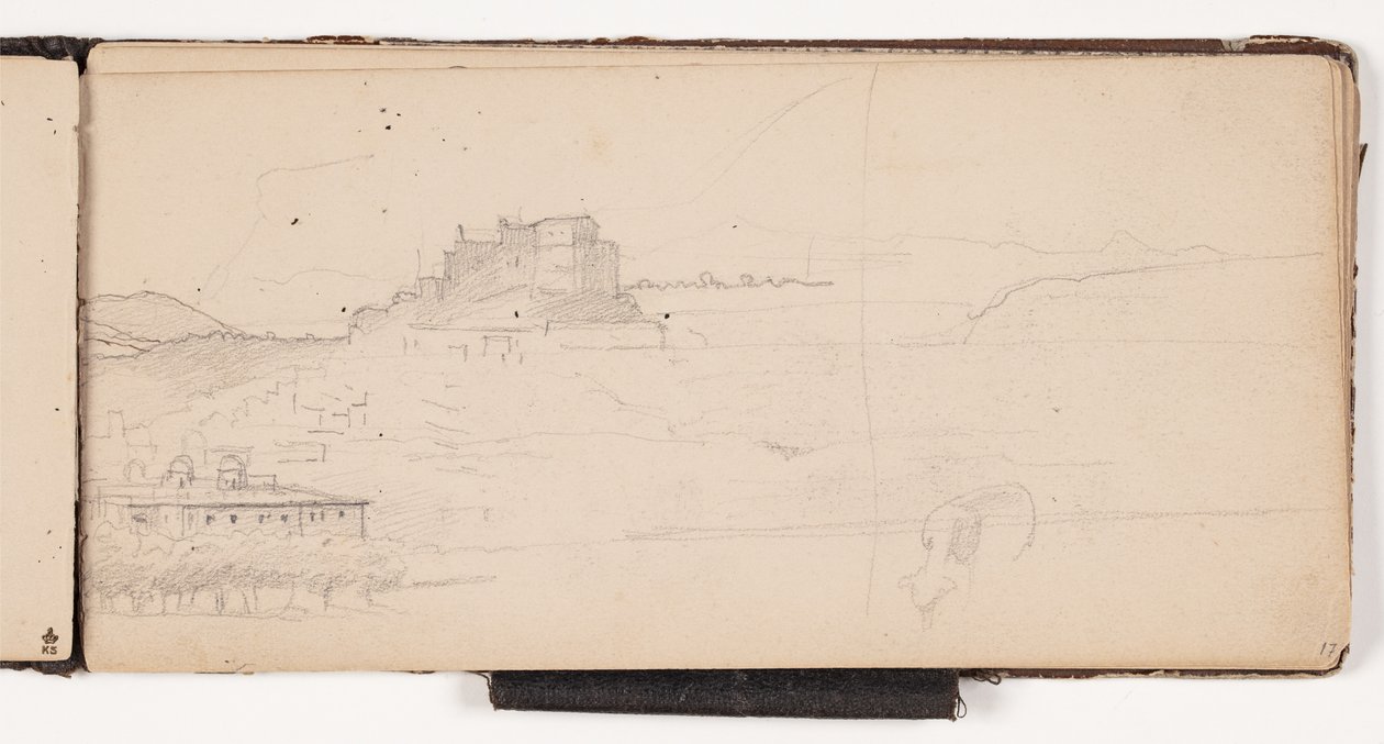 View Towards a Town in an Italian Mountain Landscape by Wilhelm Marstrand