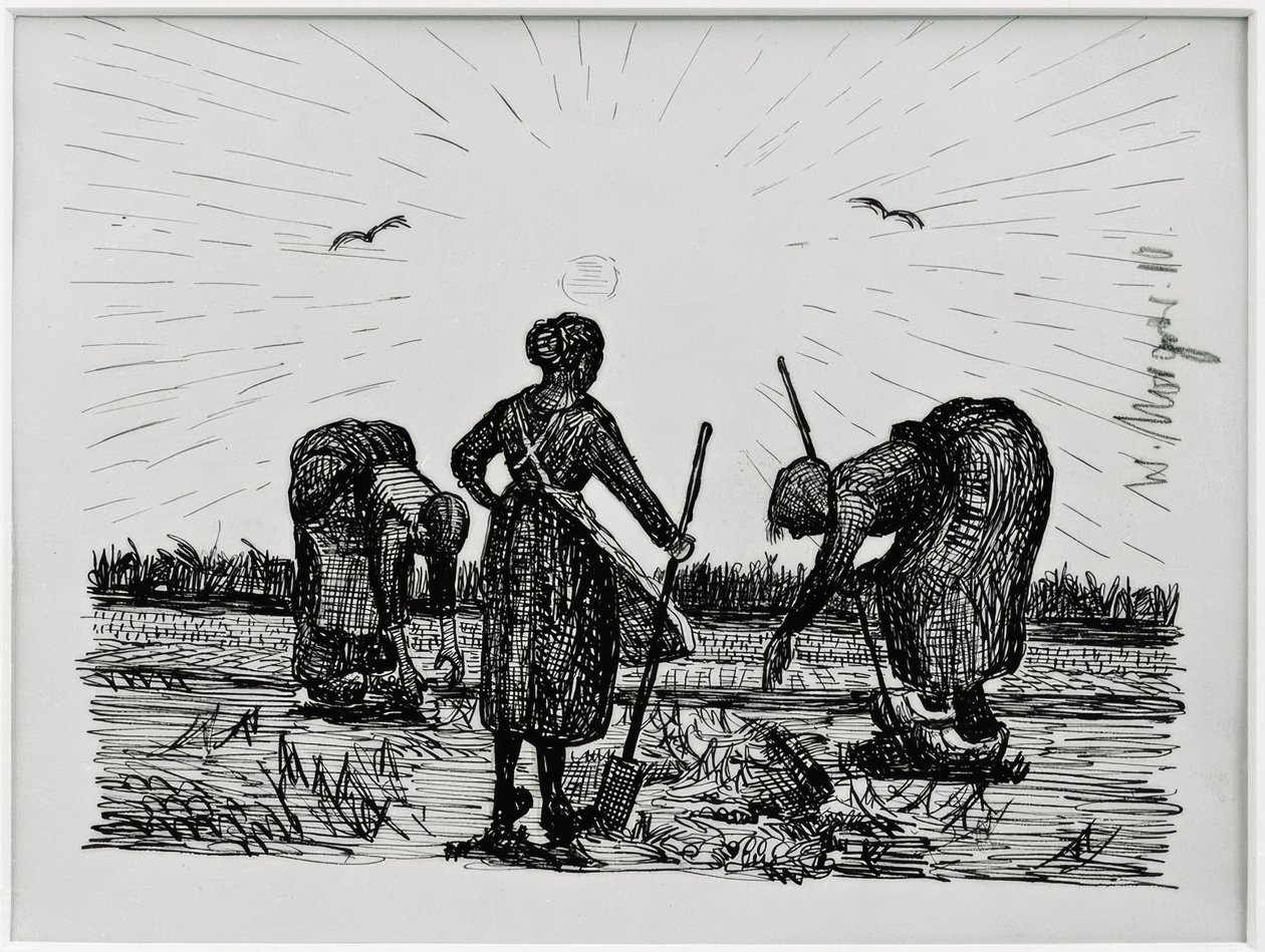 Three Women in the Field by Wilhelm Morgner