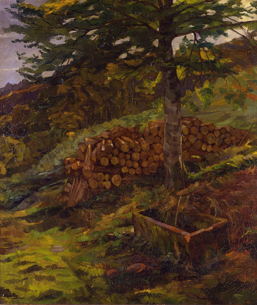 The Siegfried Fountain in the Odenwald by Wilhelm Trübner