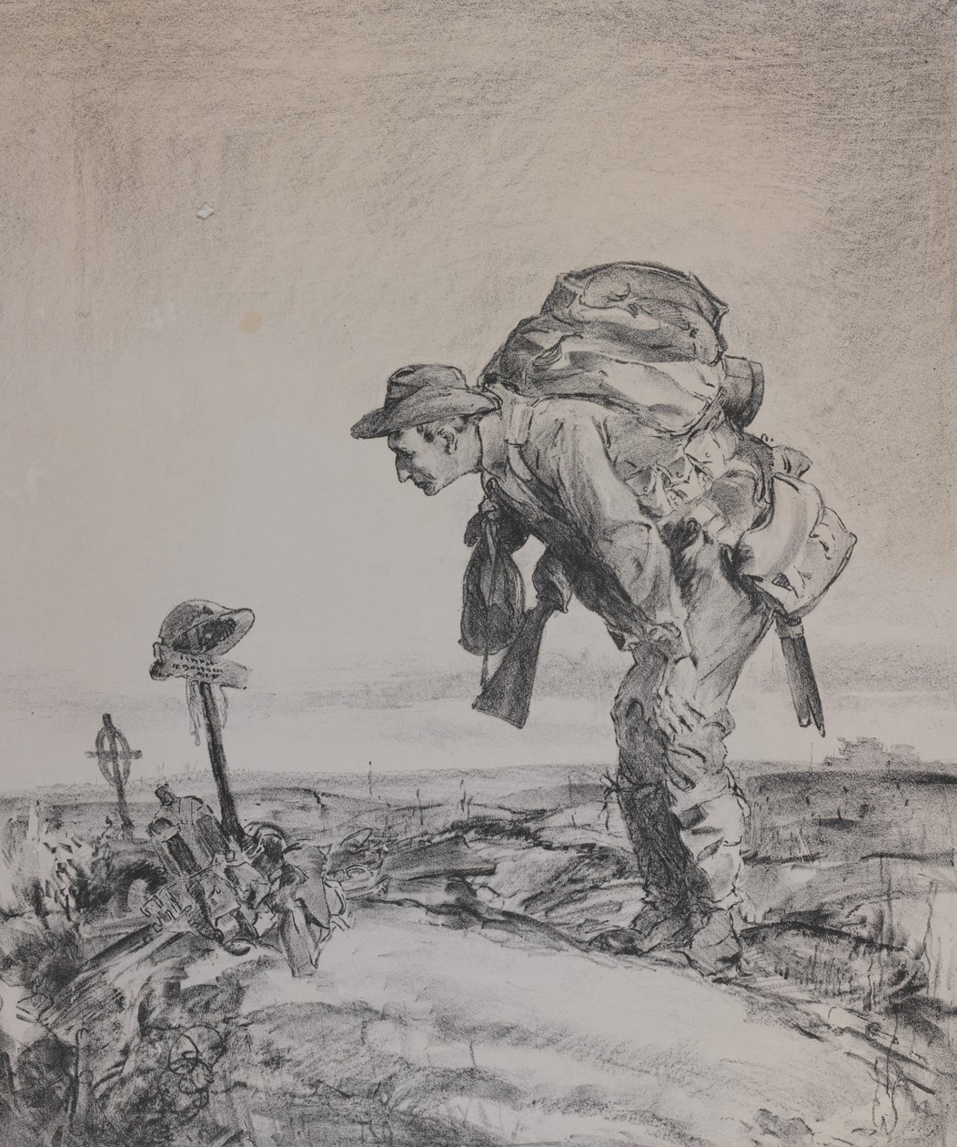 One of the Old Platoon, 1917 by Will Dyson