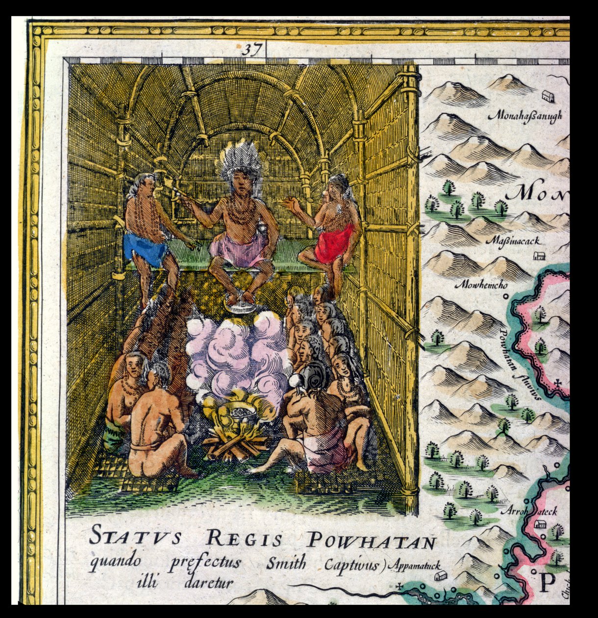 The Chief of the Powhattan Tribe (detail) by Joan Blaeu