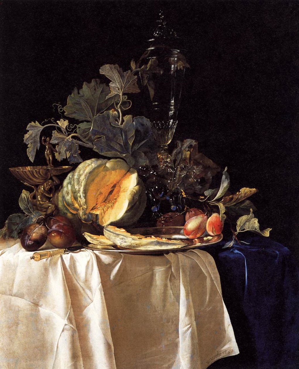 Still-Life with Fruit and Crystal Vase by Willem van Aelst