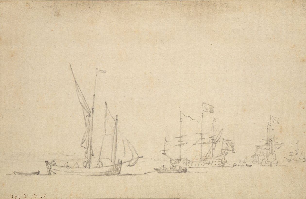 Ships from Sluis, 1677 by Willem van de Velde