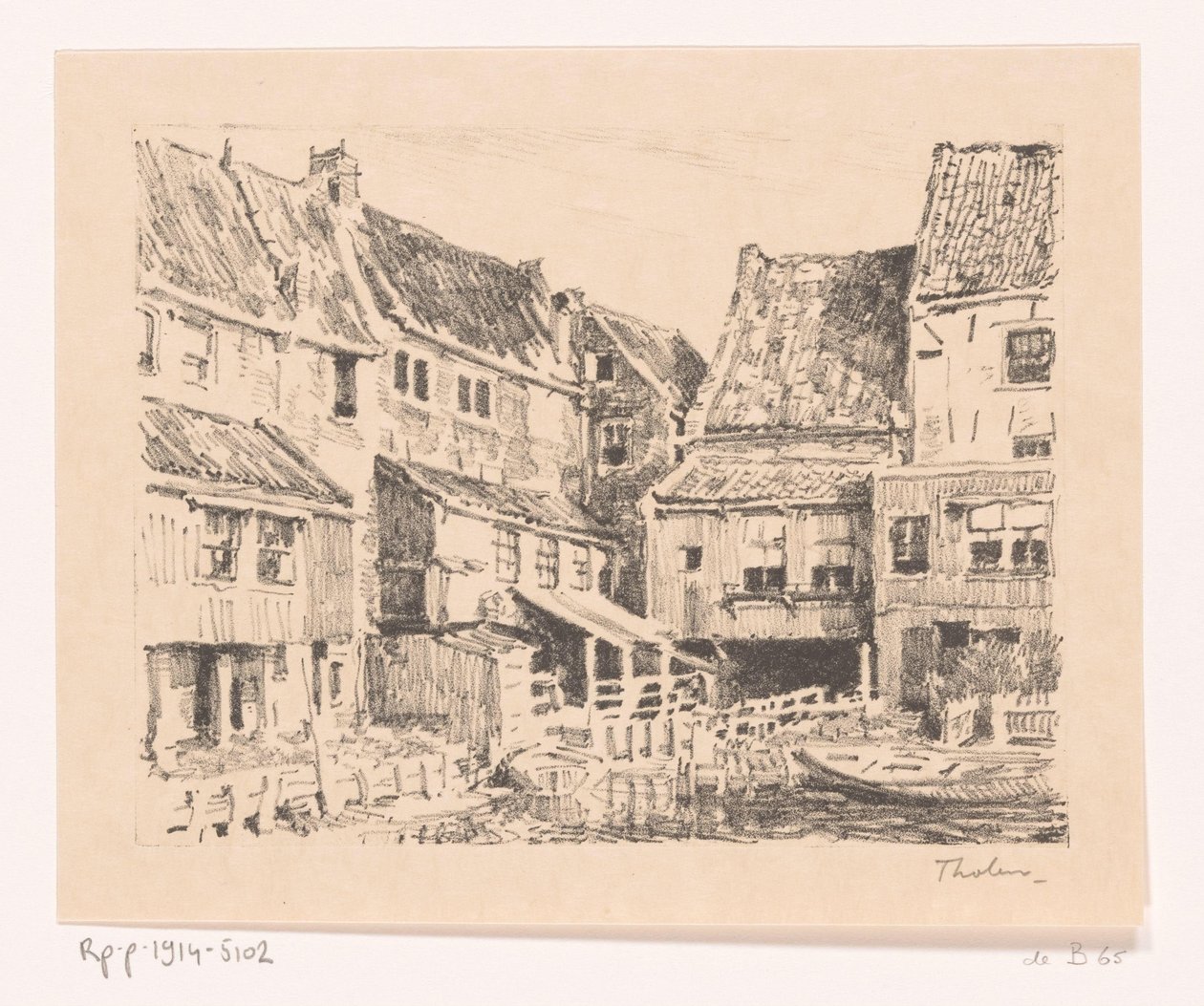 Back of Old Houses in Enkhuizen by Willem Bastiaan Tholen (signed by artist)