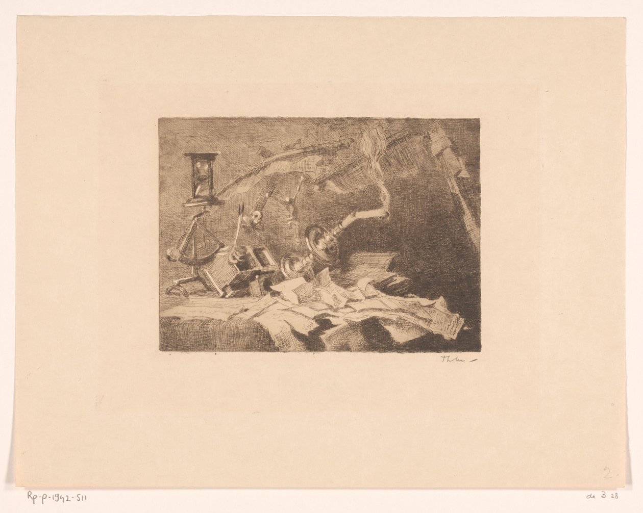 Still Life with Falling and Broken Objects by Willem Bastiaan Tholen (signed by artist)