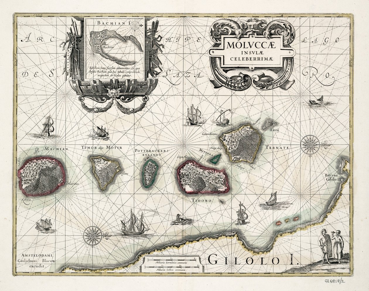 Chart of the Moluccas, Indonesia by Willem Blaeu