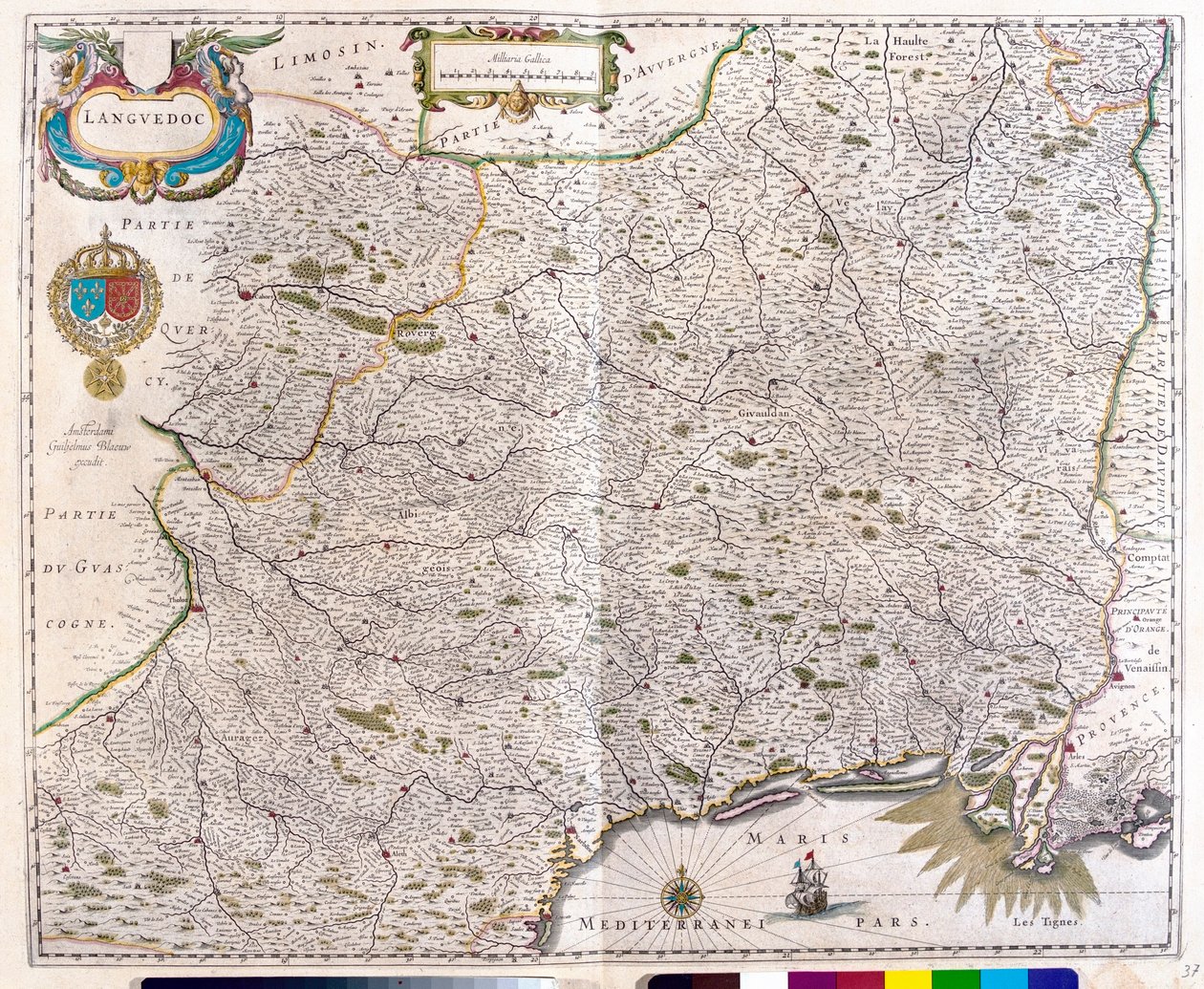Map covering Languedoc - Roussillon - Montpellier - Toulouse - Avignon - Arles, in 