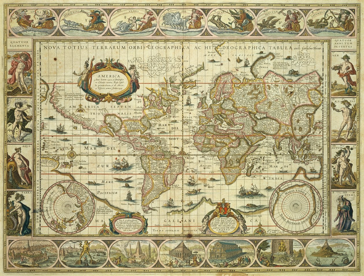 Nova Orbis Geographica ac Totius Terrarum Hydrographica by Willem Blaeu