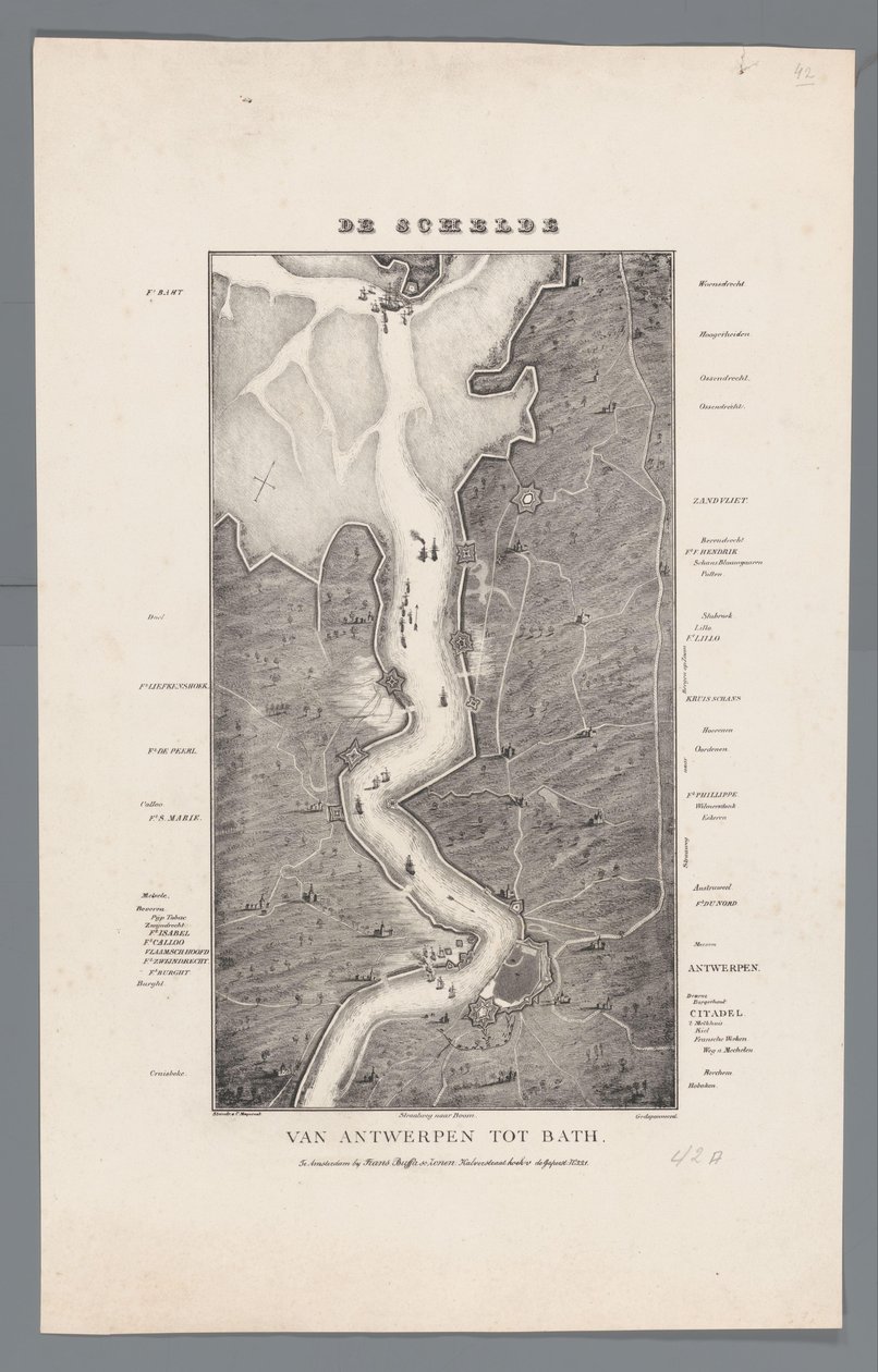 Course of the Scheldt from Fort Bath to Antwerp, 1832 by Willem Charles Magnenat