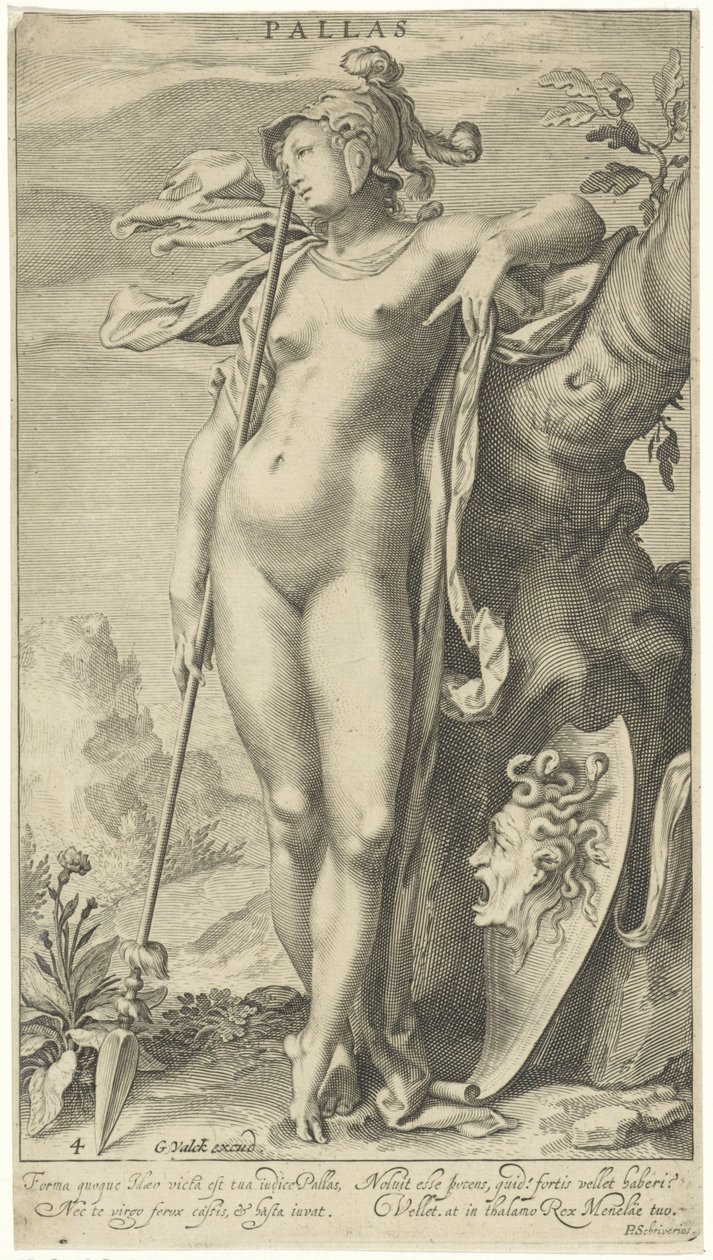 Minerva by a Tree (series title: Judgment of Paris) by Willem Isaacsz. van Swanenburg