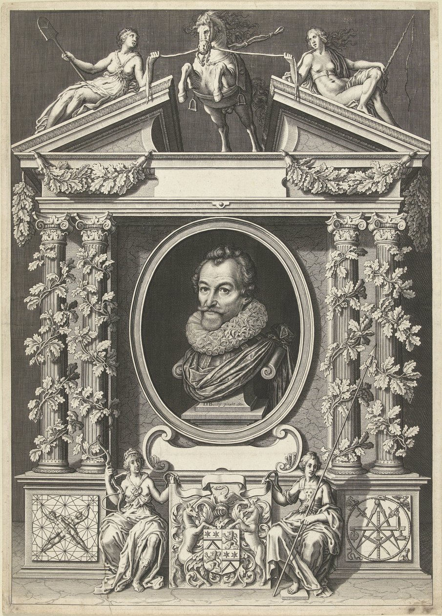Portrait of Gerard Thibault in Architectural Frame by Willem Jacobsz Delff
