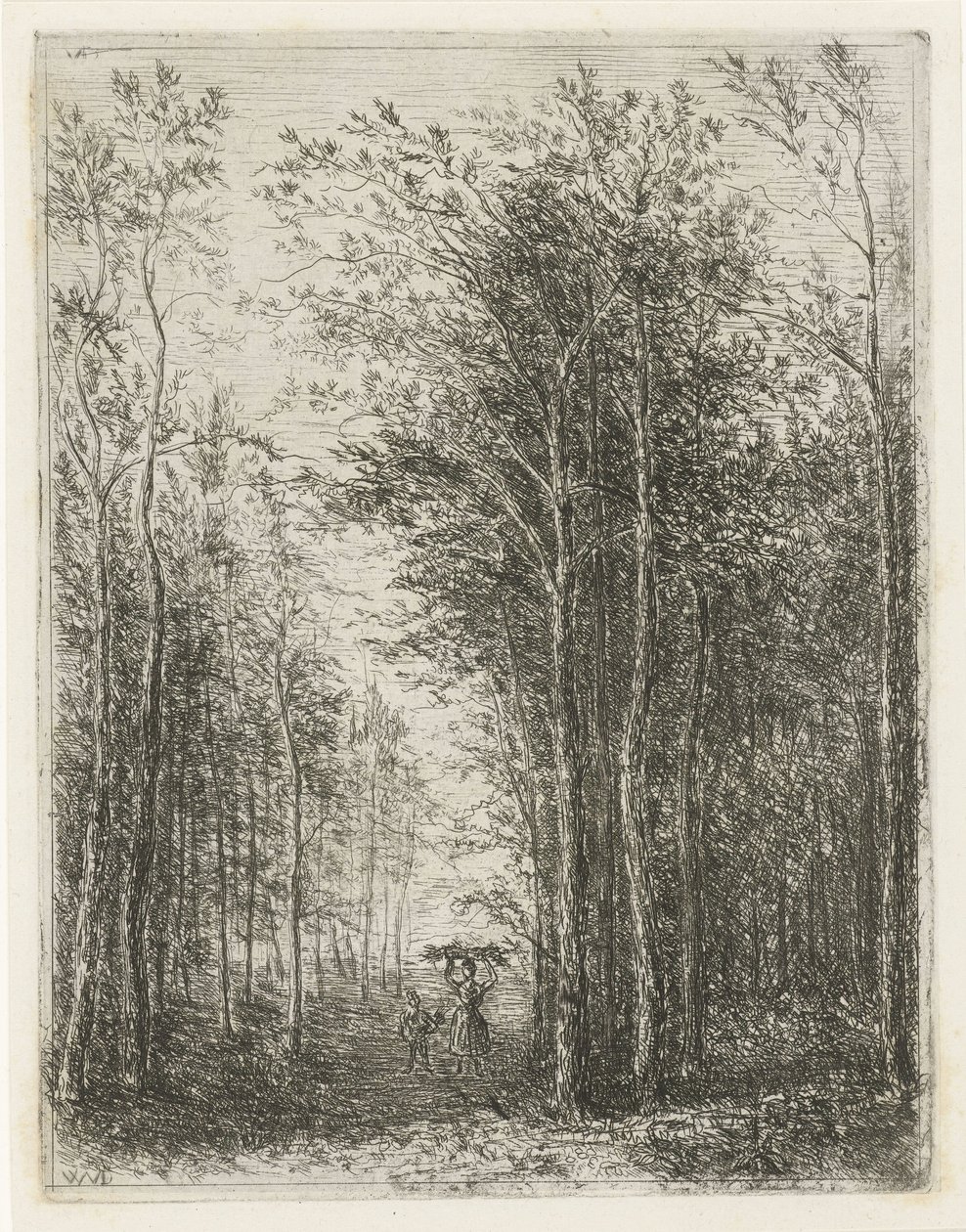 Forest Landscape with Wood Gatherers by Willem Matthias Jan van Dielen
