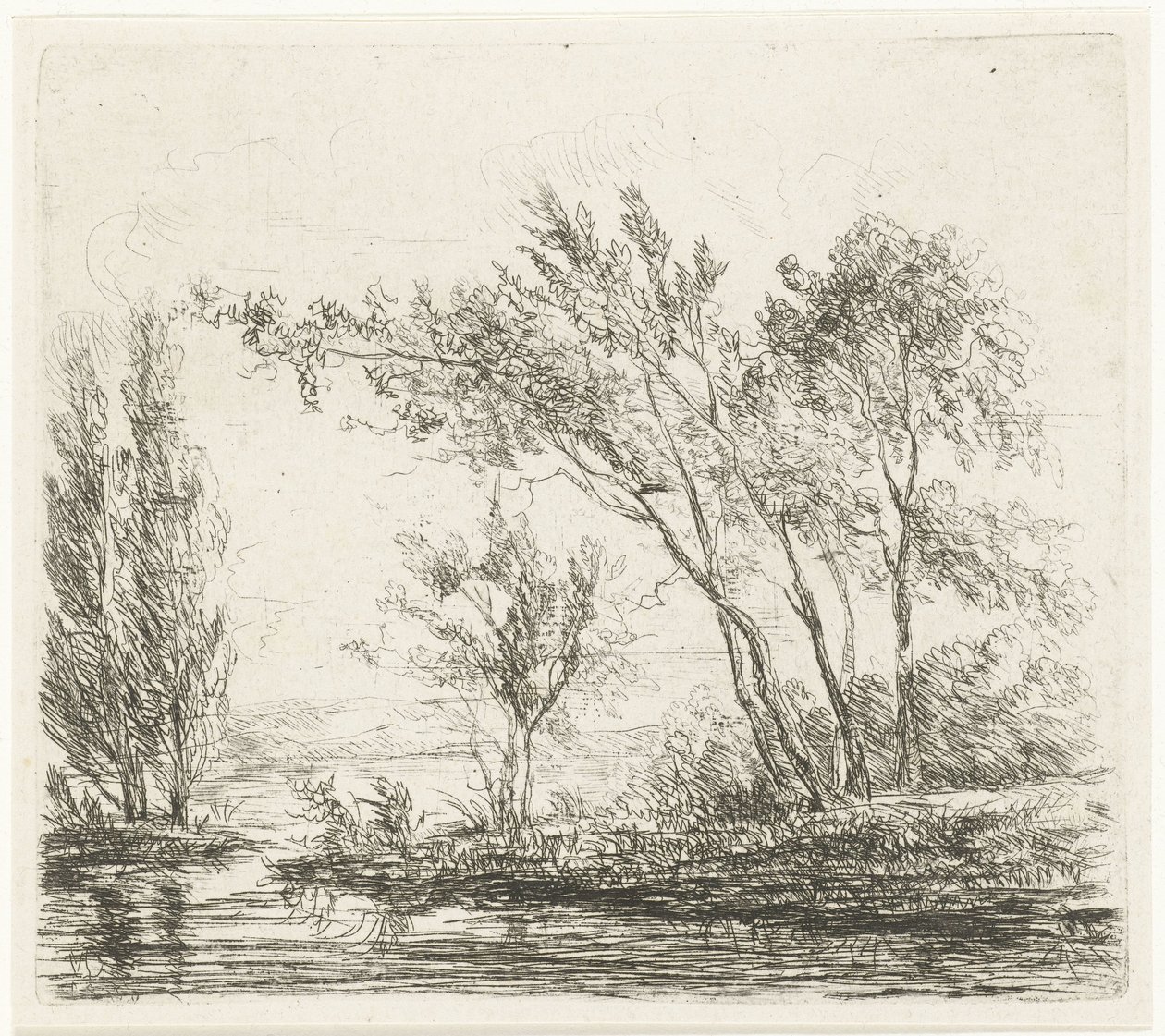 Landscape with Trees by Water by Willem Matthias Jan van Dielen