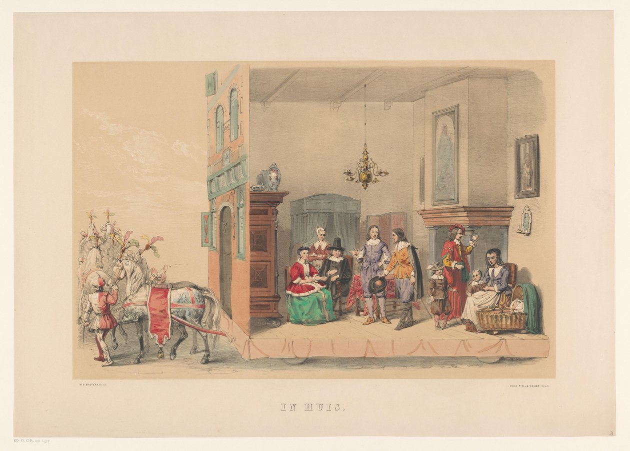 Second Group of Utrecht Masquerade in 1856 by Willem Pieter Hoevenaar