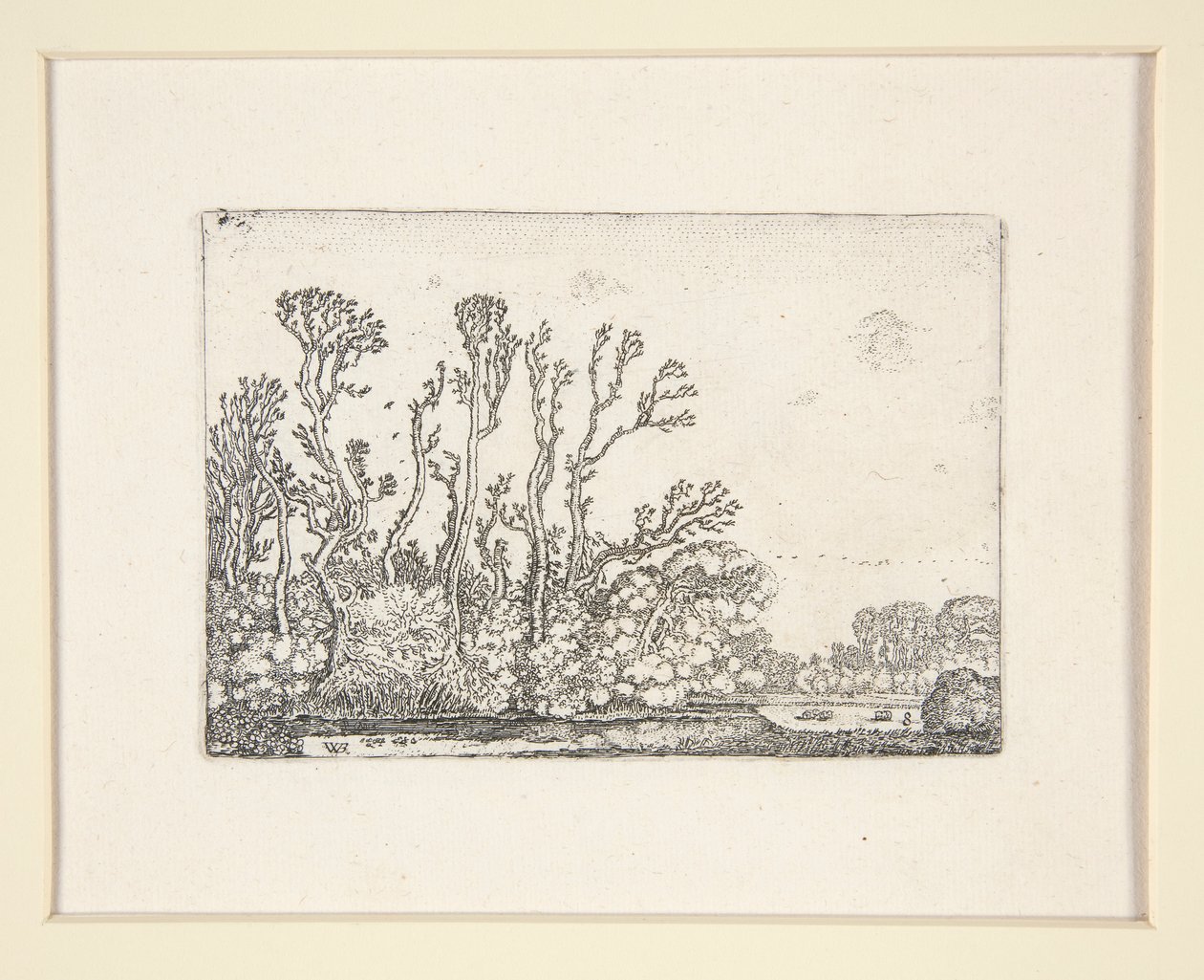 Herd of Sheep Near the Water, Plate 8 from The Set of the Landscapes by Willem Pietersz. Buytewech