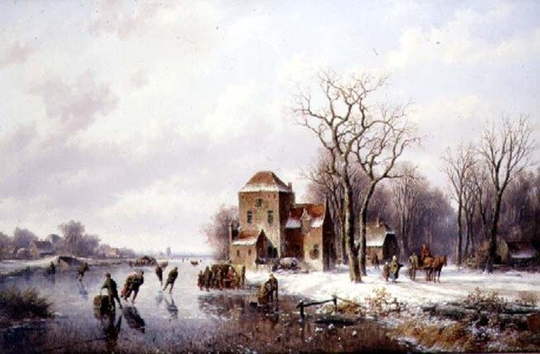 Winter Scene with a Horse and Cart on a Track by Willem Vester