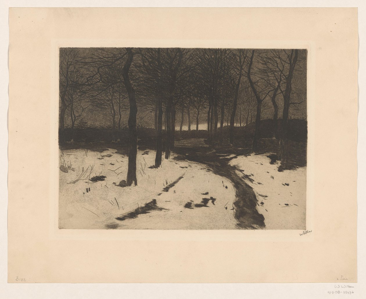 Forest Path in Ewijkshoeve by Willem Witsen (signed by artist)