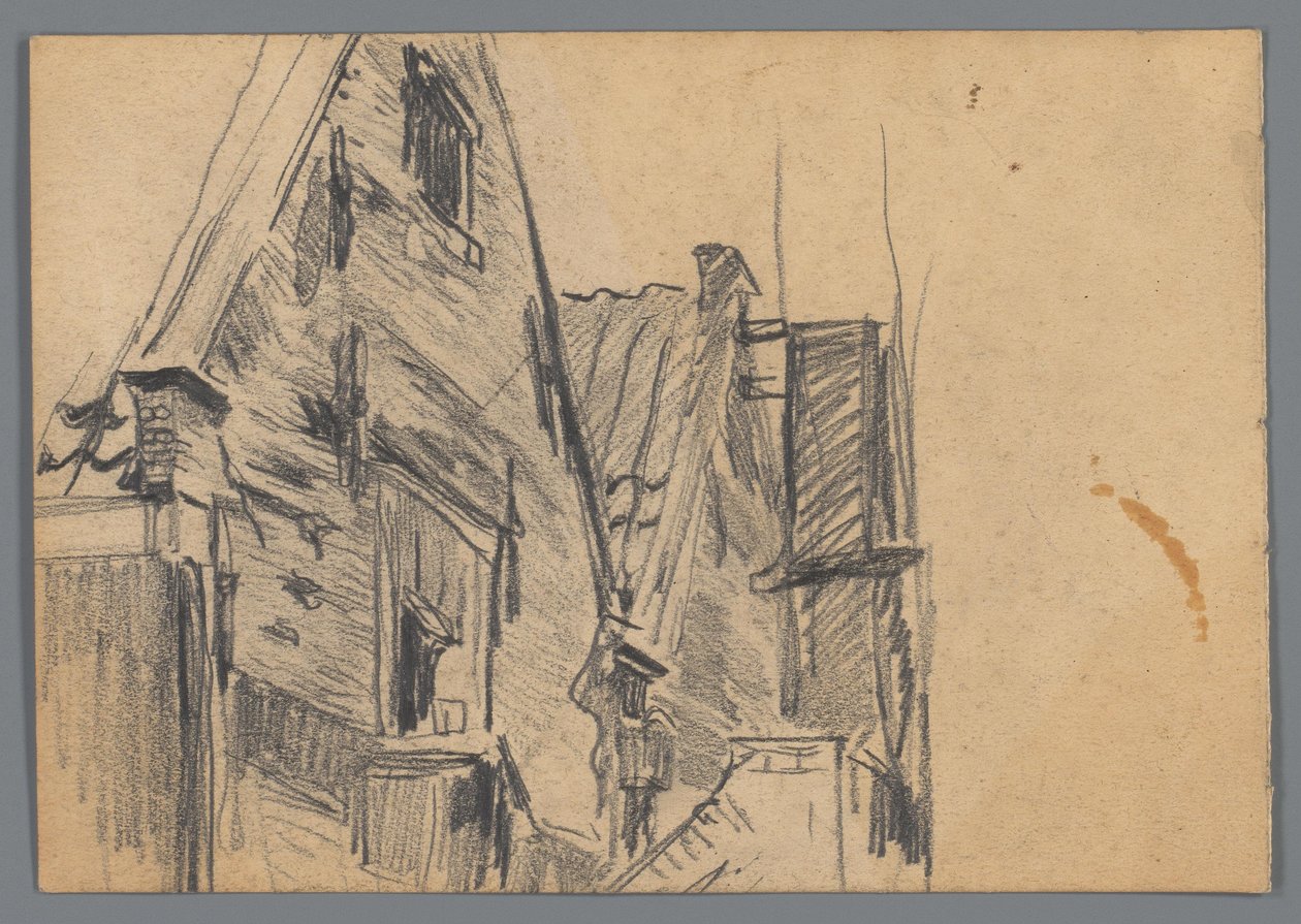 Rear Facades of the Buildings Korte Dijkstraat 2 and 4 in Amsterdam by Willem Witsen