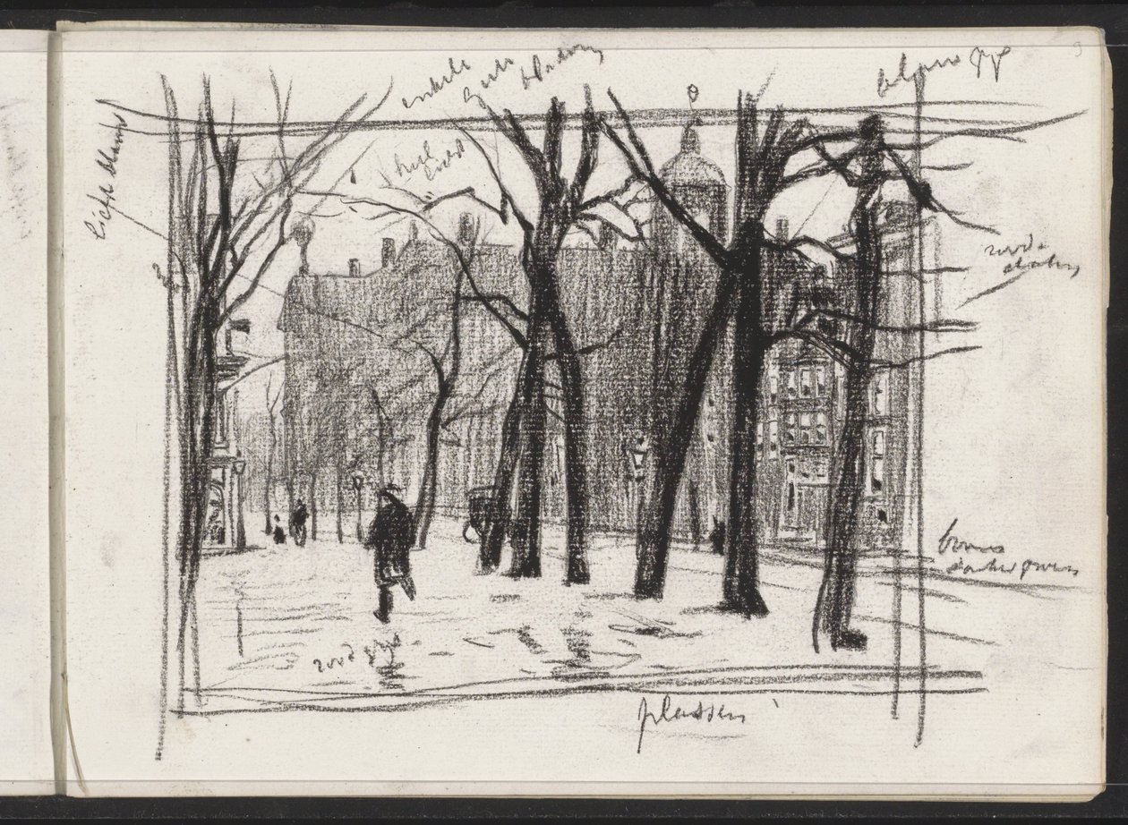 View of the Nieuwezijds Voorburgwal with the Royal Palace by Willem Witsen