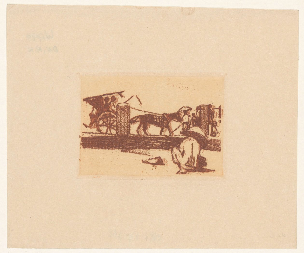 Crouching Figure and a Sado in Buitenzorg by Willem Arnoldus Witsen