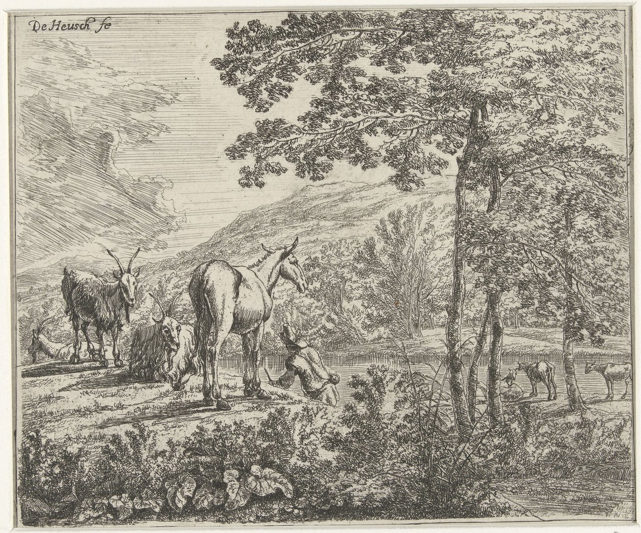 Landscape with a Mule and Goats by Willem de Heusch