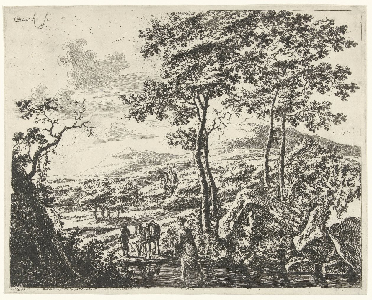 Landscape with a Mule Driver (series title: Landscapes with Figures) by Willem de Heusch