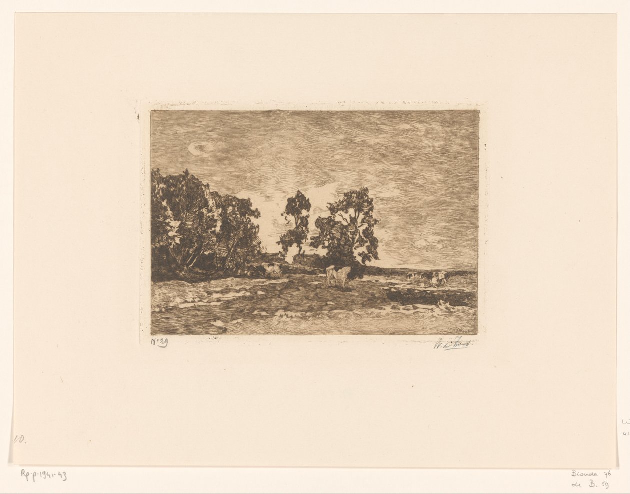 Meadow with cows by Willem de Zwart (signed by artist)