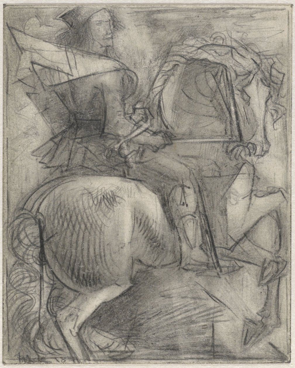 Man on a Rearing Horse by Willem van Konijnenburg