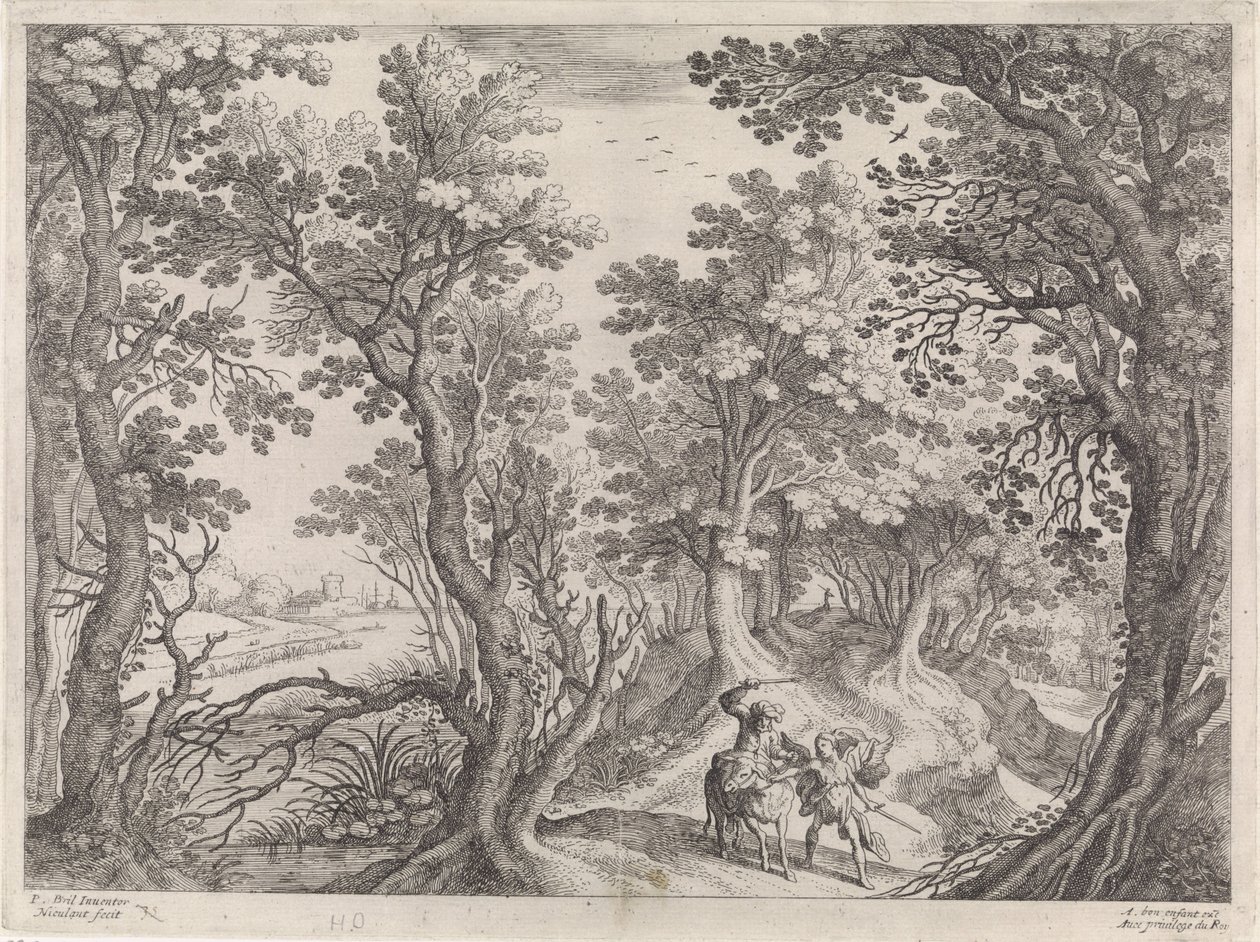 Balaam and the Donkey (Italian Landscapes) by Willem van Nieulandt (II)
