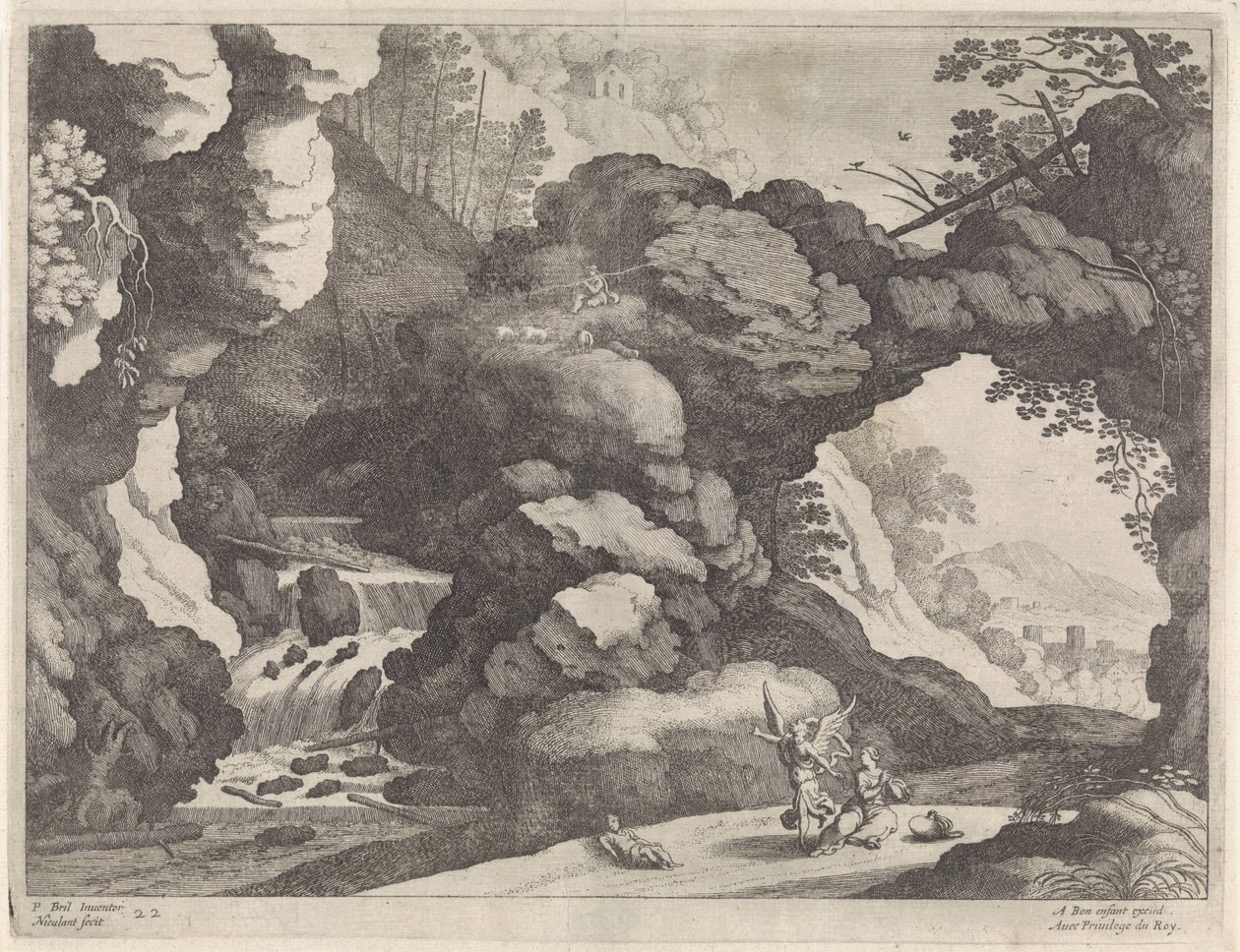 Landscape with Hagar and Ishmael by Willem van Nieulandt (II)