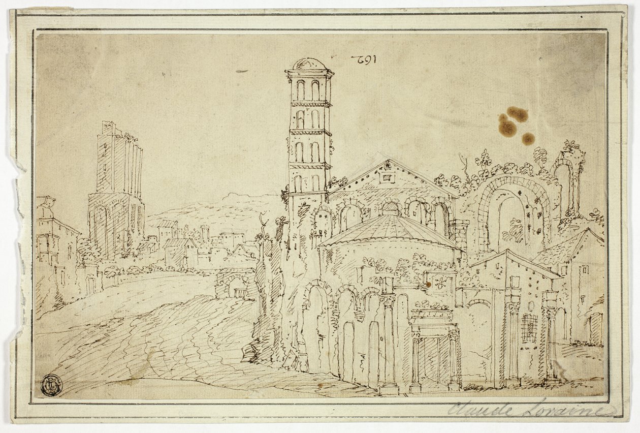 View in Rome: Torre della Melisa, Ruins of Early Christian Church by Willem van Nieuwlandt II