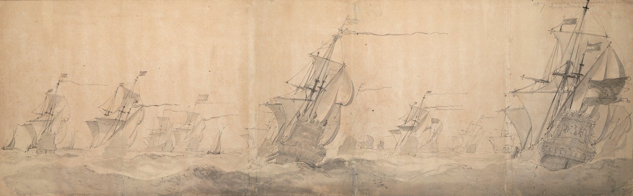 Dutch fleet beating up the coast off the North Frisian Islands 9 / 19 October 1658 by Willem van de the Elder Velde