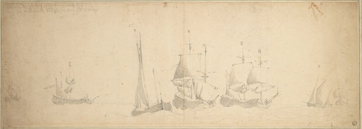Dutch Ships in a Sea, 28 May-7 June 1665 by Willem van de the Elder Velde